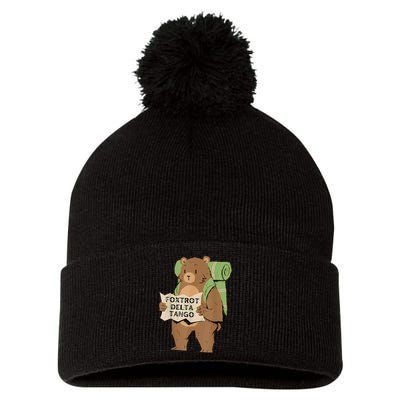 Bear Foxtrots Deltas Tangos Pom Pom 12in Knit Beanie