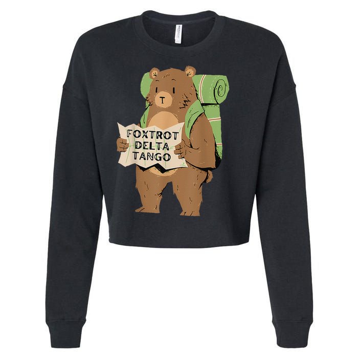 Bear Foxtrots Deltas Tangos Cropped Pullover Crew