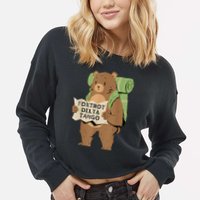 Bear Foxtrots Deltas Tangos Cropped Pullover Crew