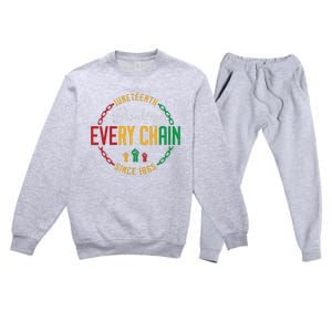 Black Freedom Day Juneteenth Breaking Every Chain Since 1865 Premium Crewneck Sweatsuit Set