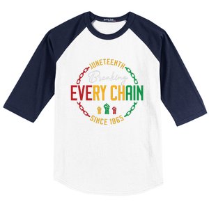 Black Freedom Day Juneteenth Breaking Every Chain Since 1865 Baseball Sleeve Shirt