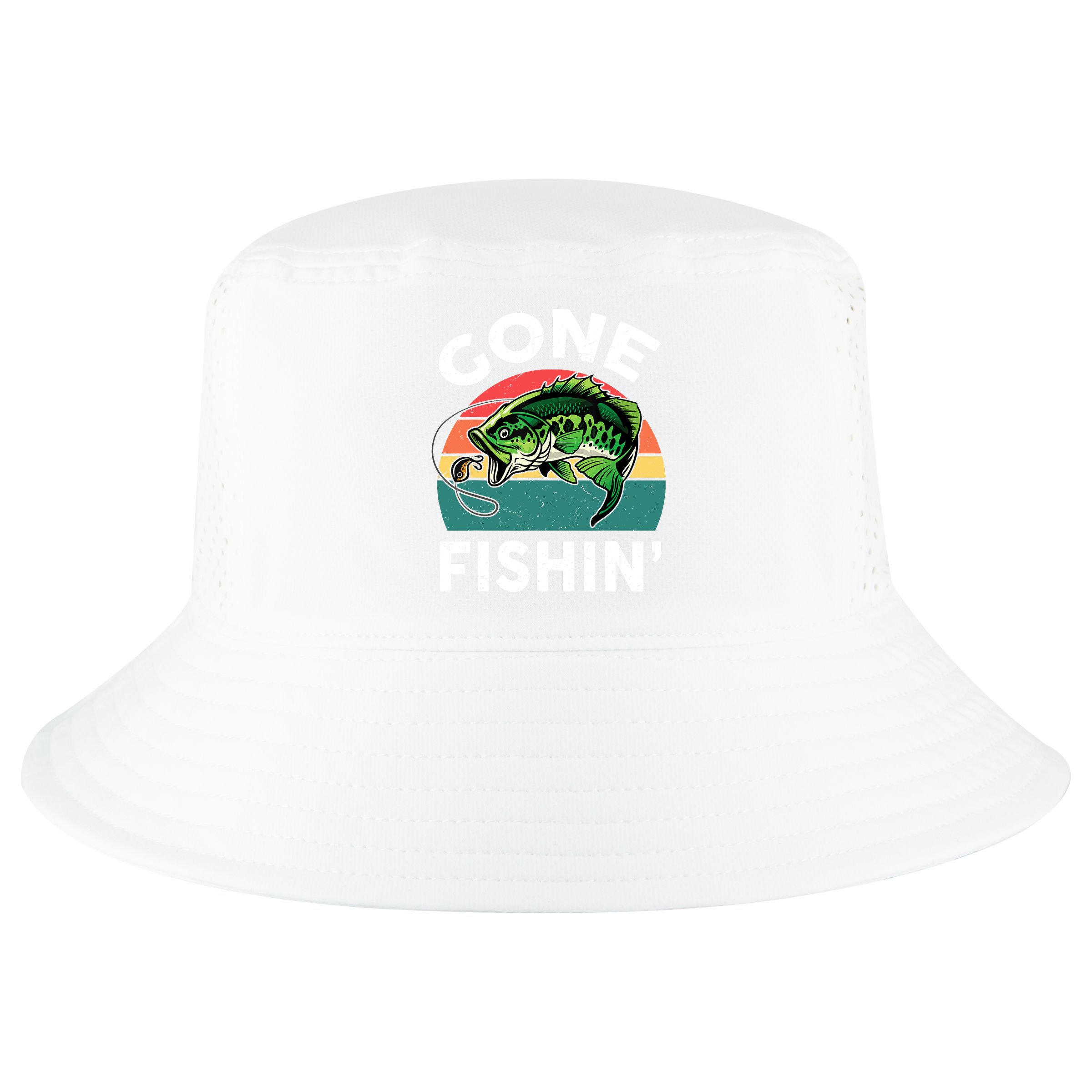 Bass Fish Dad Gone Fishing-Shirt Boy Wo Papa Funny Cool Comfort Performance Bucket Hat