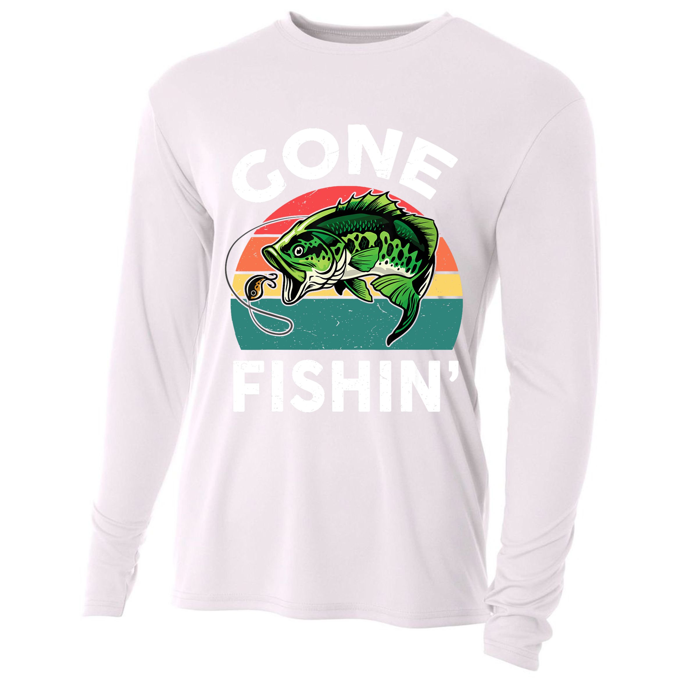 Bass Fish Dad Gone Fishing-Shirt Boy Wo Papa Funny Cooling Performance Long Sleeve Crew