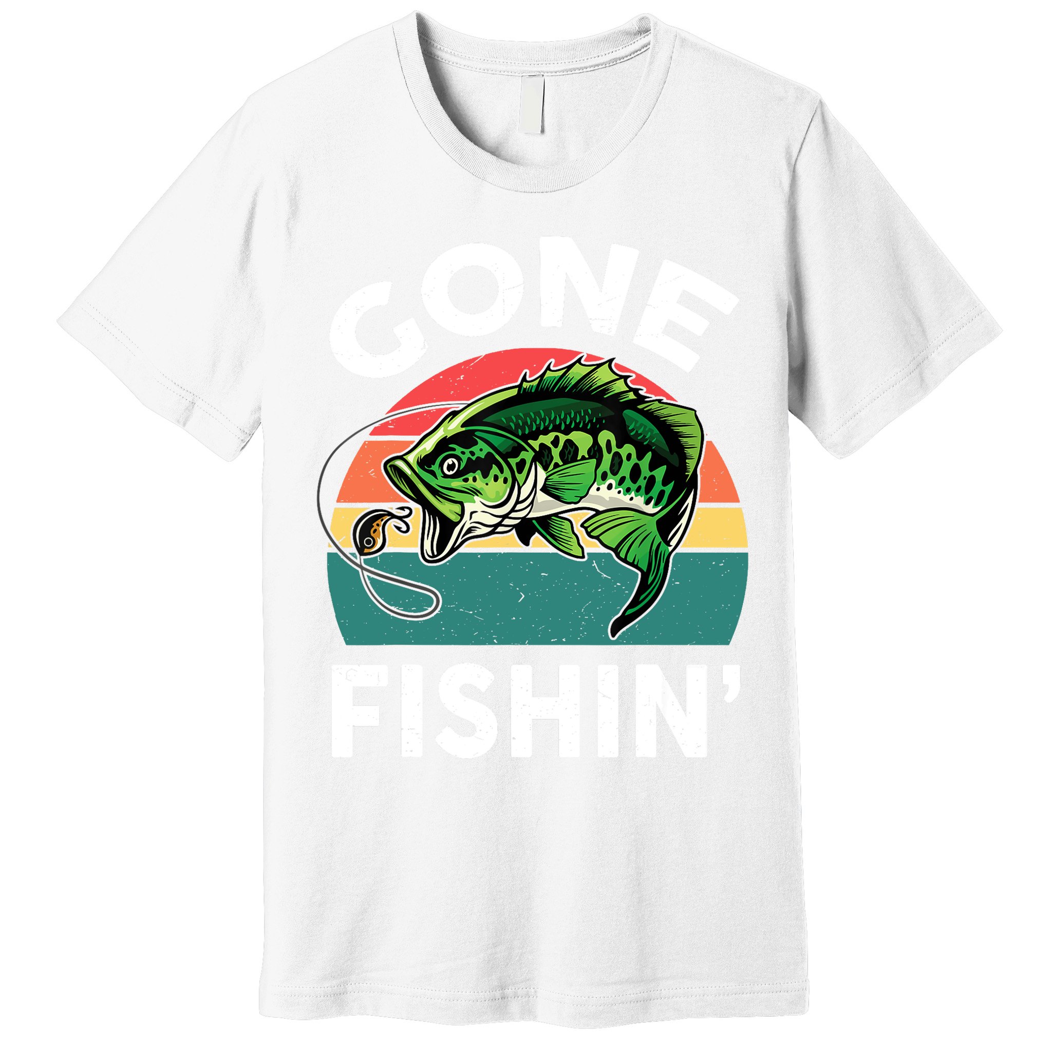 Bass Fish Dad Gone Fishing-Shirt Boy Wo Papa Funny Premium T-Shirt