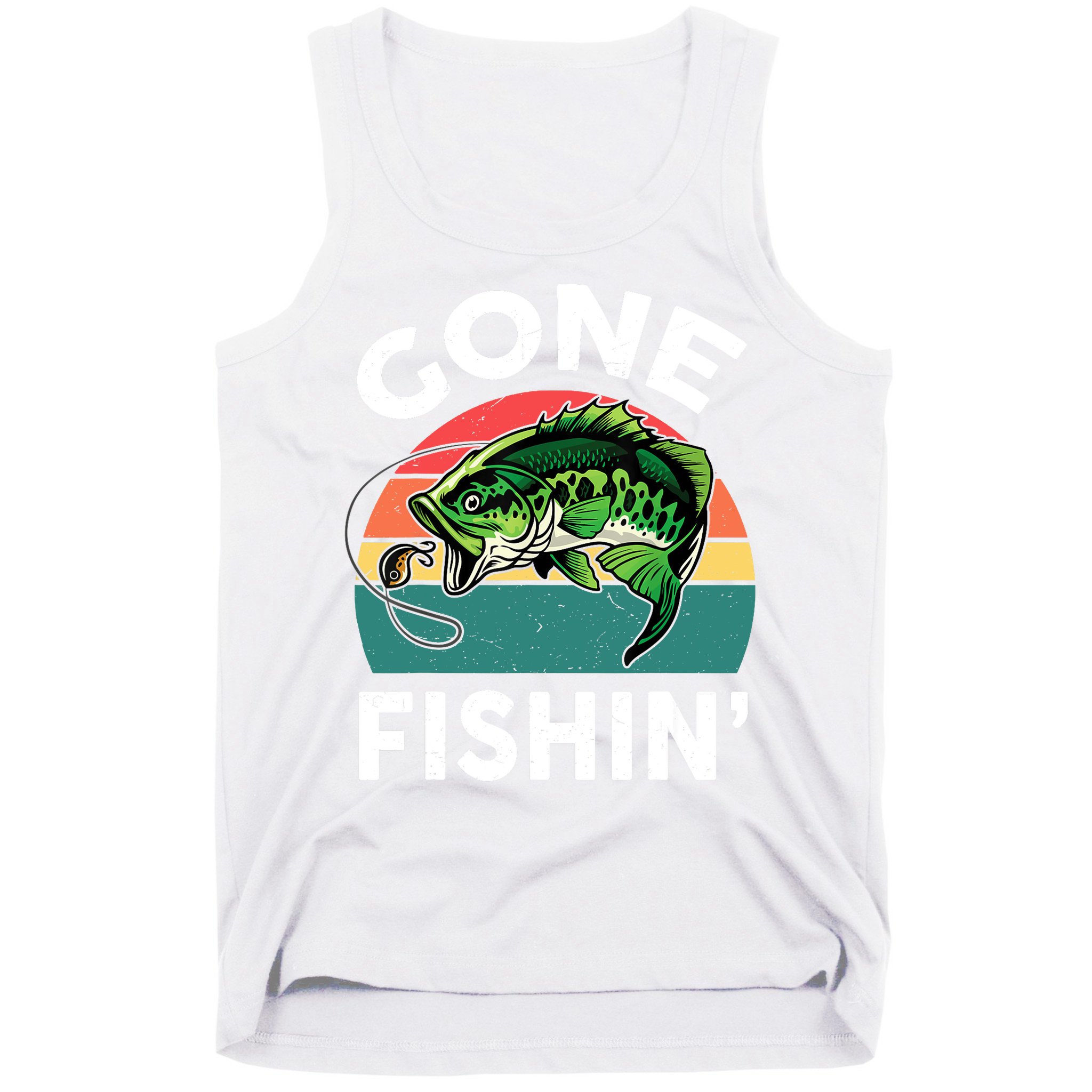 Bass Fish Dad Gone Fishing-Shirt Boy Wo Papa Funny Tank Top