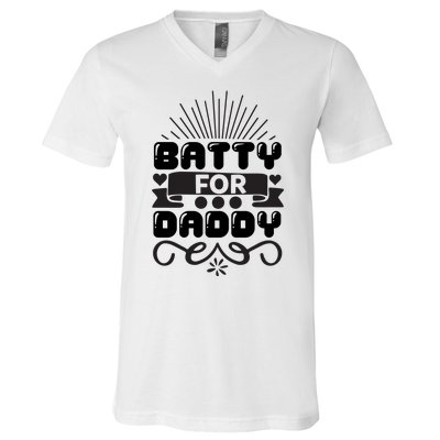 Batty For Daddy V-Neck T-Shirt