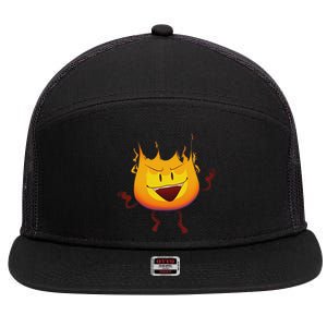 Battle For Dream Island Creator Ink Inanimate Insanity Firey 7 Panel Mesh Trucker Snapback Hat