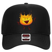 Battle For Dream Island Creator Ink Inanimate Insanity Firey High Crown Mesh Back Trucker Hat