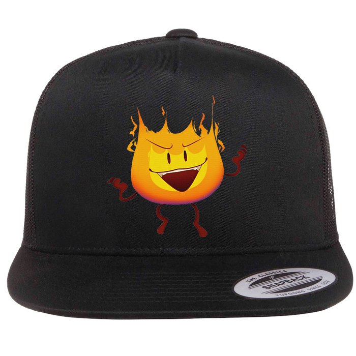 Battle For Dream Island Creator Ink Inanimate Insanity Firey Flat Bill Trucker Hat