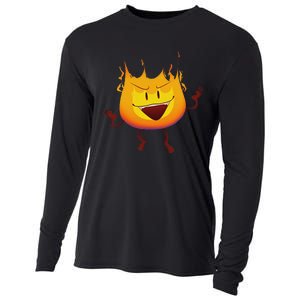 Battle For Dream Island Creator Ink Inanimate Insanity Firey Cooling Performance Long Sleeve Crew