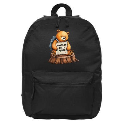 Bear Foxtrots Deltas Tangos Funny Bear Foxtrots Deltas 16 in Basic Backpack