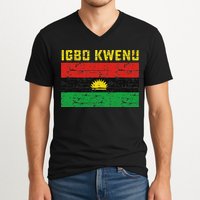 Biafran Flag Design V-Neck T-Shirt
