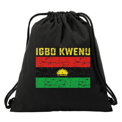 Biafran Flag Design Drawstring Bag