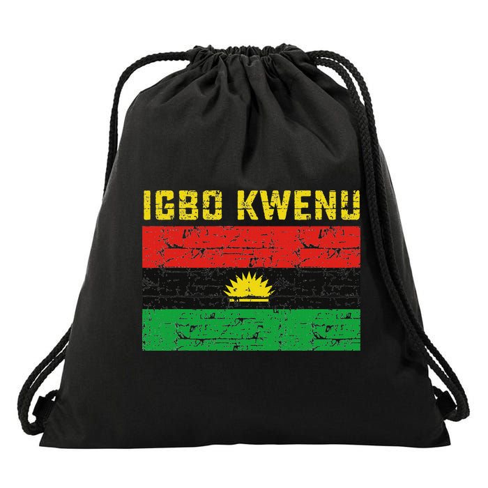 Biafran Flag Design Drawstring Bag
