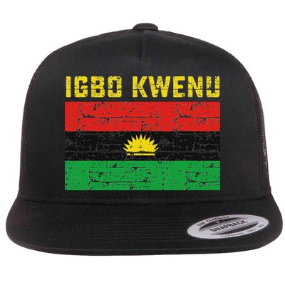 Biafran Flag Design Flat Bill Trucker Hat