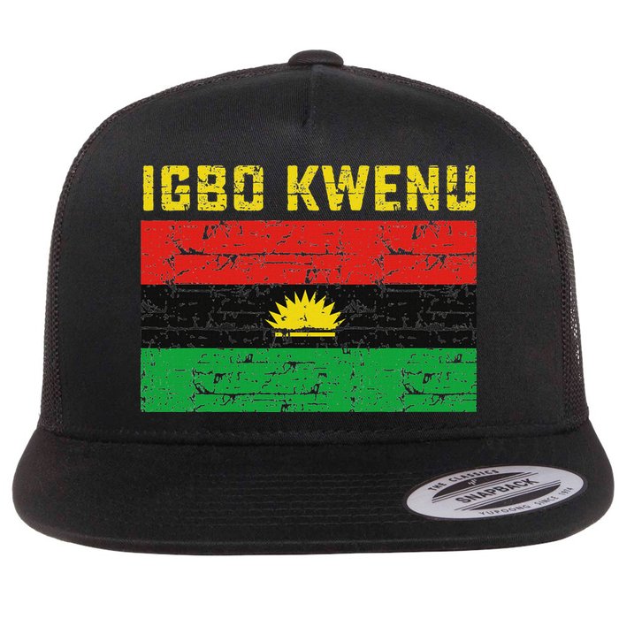 Biafran Flag Design Flat Bill Trucker Hat