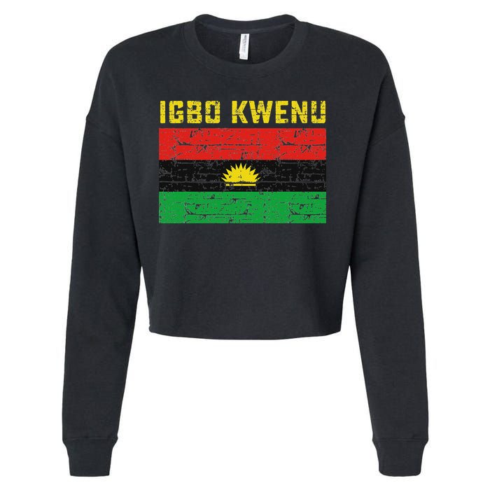 Biafran Flag Design Cropped Pullover Crew
