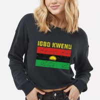 Biafran Flag Design Cropped Pullover Crew