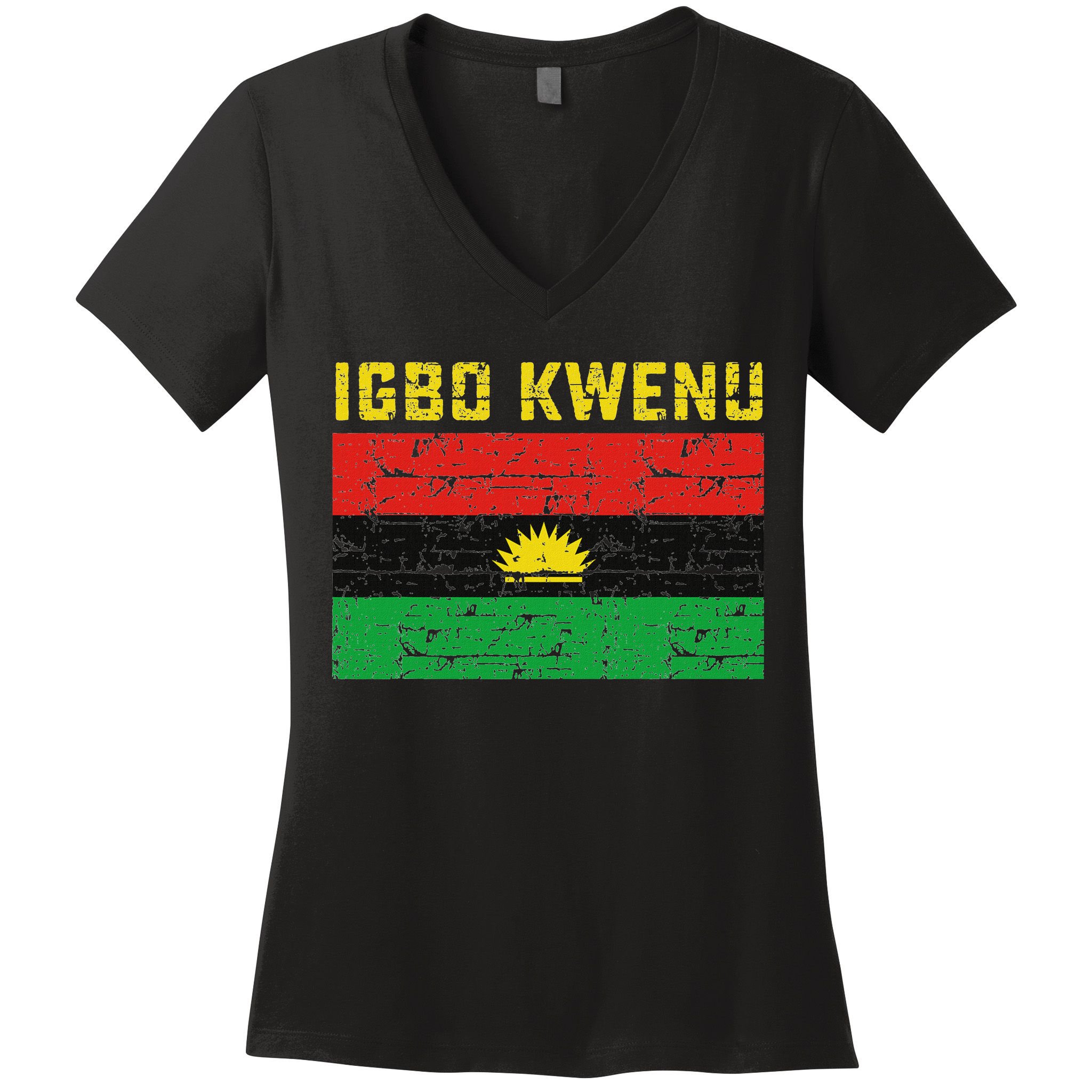 Biafran Flag Design Women's V-Neck T-Shirt