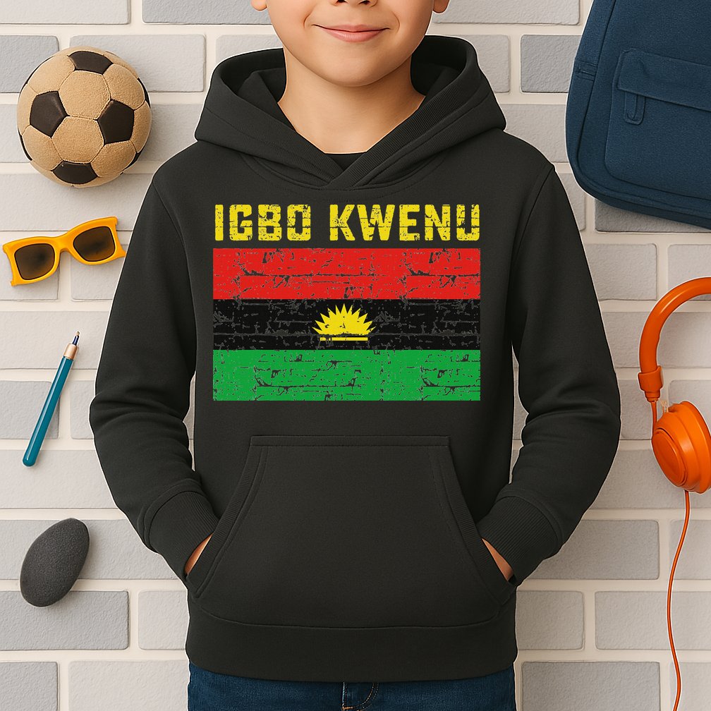 Biafran Flag Design Kids Hoodie
