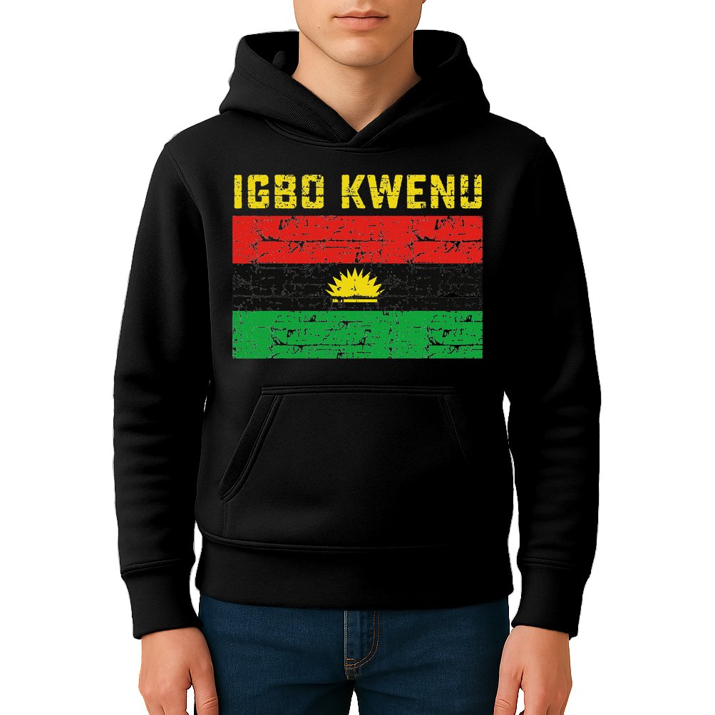 Biafran Flag Design Kids Hoodie
