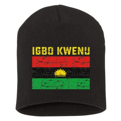 Biafran Flag Design Short Acrylic Beanie