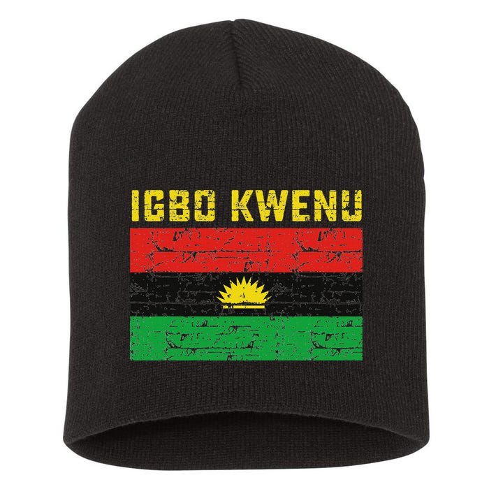 Biafran Flag Design Short Acrylic Beanie
