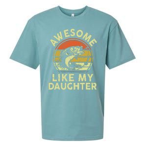 Bass Fish Dad Awesome Like My Daughter Funny Papa Fishing Sueded Cloud Jersey T-Shirt