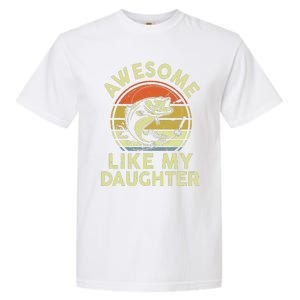 Bass Fish Dad Awesome Like My Daughter Funny Papa Fishing Garment-Dyed Heavyweight T-Shirt