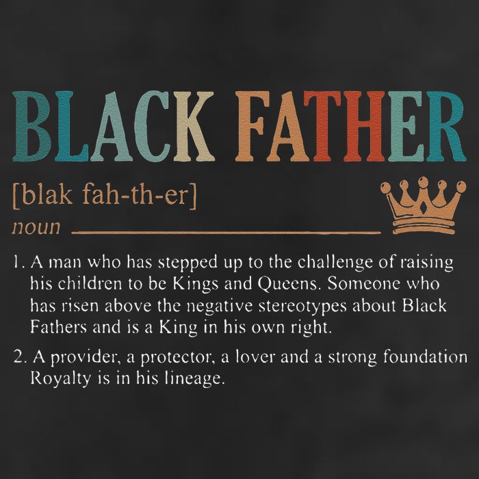 Black Father Definition Fathers Day 7 Panel Mesh Trucker Snapback Hat