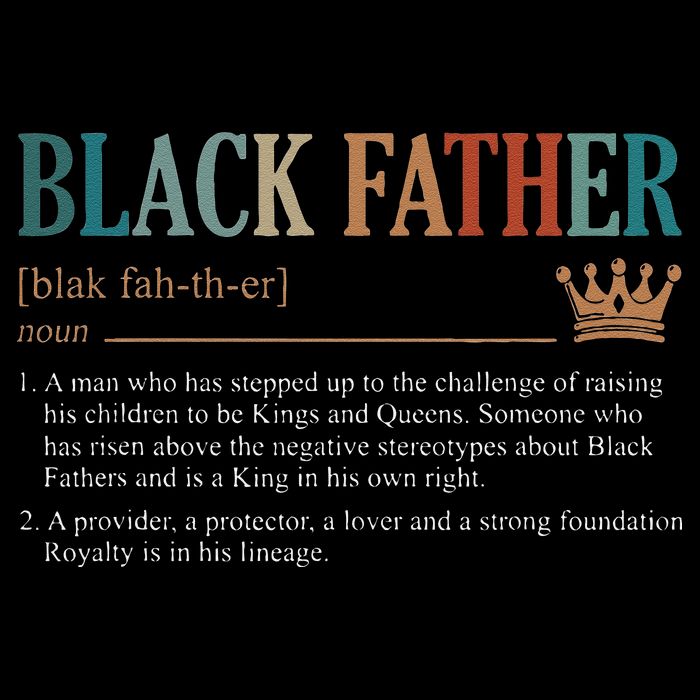 Black Father Definition Fathers Day Womens T-Shirt