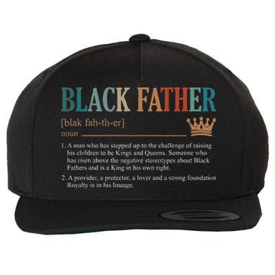 Black Father Definition Fathers Day Wool Snapback Cap