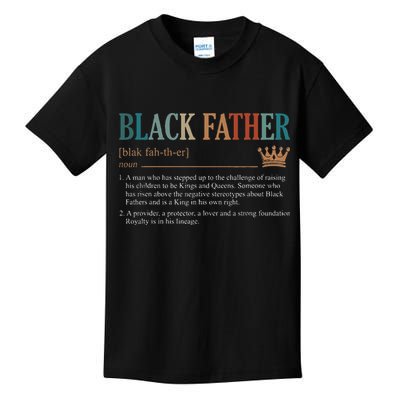 Black Father Definition Fathers Day Kids T-Shirt
