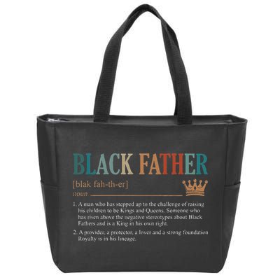 Black Father Definition Fathers Day Zip Tote Bag