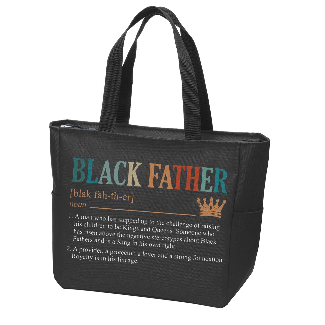 Black Father Definition Fathers Day Zip Tote Bag