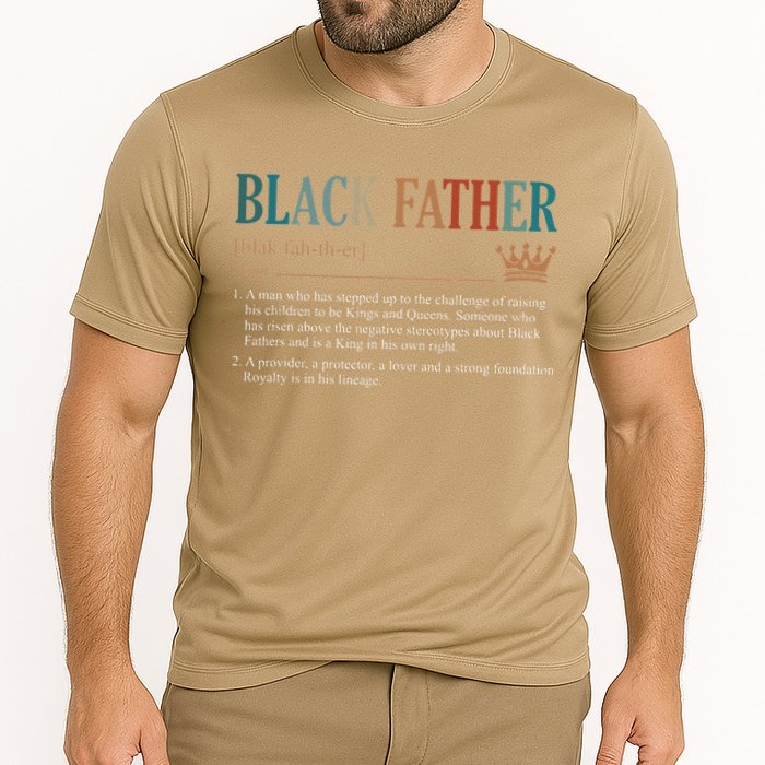Black Father Definition Fathers Day Cooling Performance Crew T-Shirt