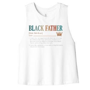 Black Father Definition Fathers Day Women's Racerback Cropped Tank