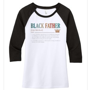 Black Father Definition Fathers Day Women's Tri-Blend 3/4-Sleeve Raglan Shirt