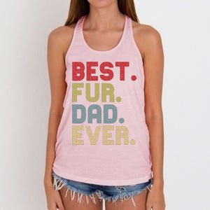 Best Fur Dad Ever For Cat Dog Dad Fathers Day Women's Knotted Racerback Tank