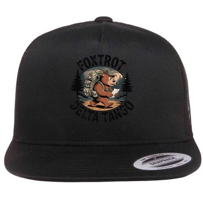 Bear Foxtrots Deltas Tangos Funny Bear Foxtrots Deltas Flat Bill Trucker Hat