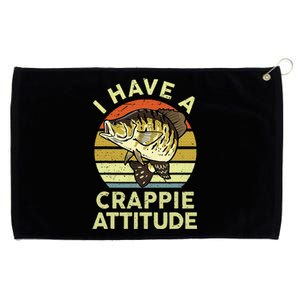 Bass Fish Dad I Have A Crappie Attitude Grommeted Golf Towel