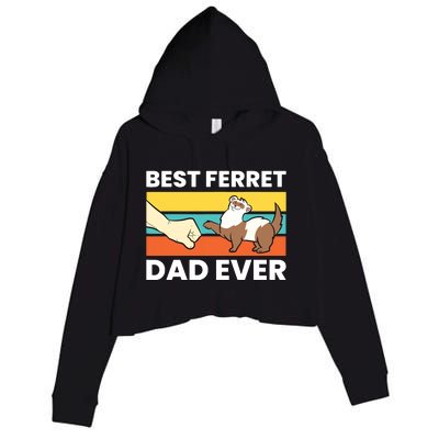 Best Ferret Dad Ever Crop Fleece Hoodie