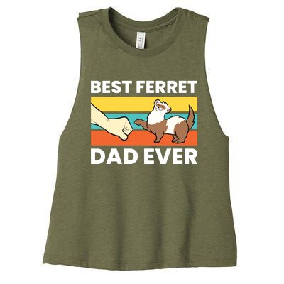 Best Ferret Dad Ever Women's Racerback Cropped Tank