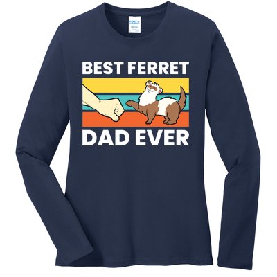 Best Ferret Dad Ever Ladies Long Sleeve Shirt