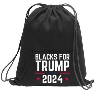 Blacks For Donald Trump 2024 Presidential Election Republican Sweatshirt Cinch Pack Bag