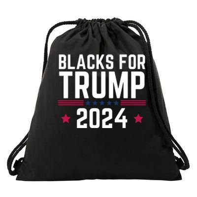 Blacks For Donald Trump 2024 Presidential Election Republican Drawstring Bag