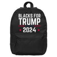 Blacks For Donald Trump 2024 Presidential Election Republican 16 in Basic Backpack