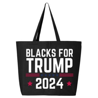 Blacks For Donald Trump 2024 Presidential Election Republican 25L Jumbo Tote