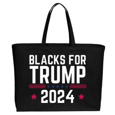 Blacks For Donald Trump 2024 Presidential Election Republican Cotton Canvas Jumbo Tote