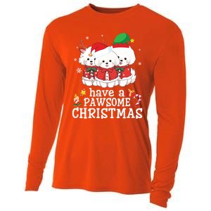 Bichon Frise Dogs Merry Day Mom Dad Have A Pawsome Christmas Cute Gift Cooling Performance Long Sleeve Crew